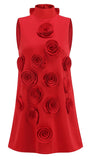 MINI-KLEID MIT BLUMEN-APPLIKATIONEN