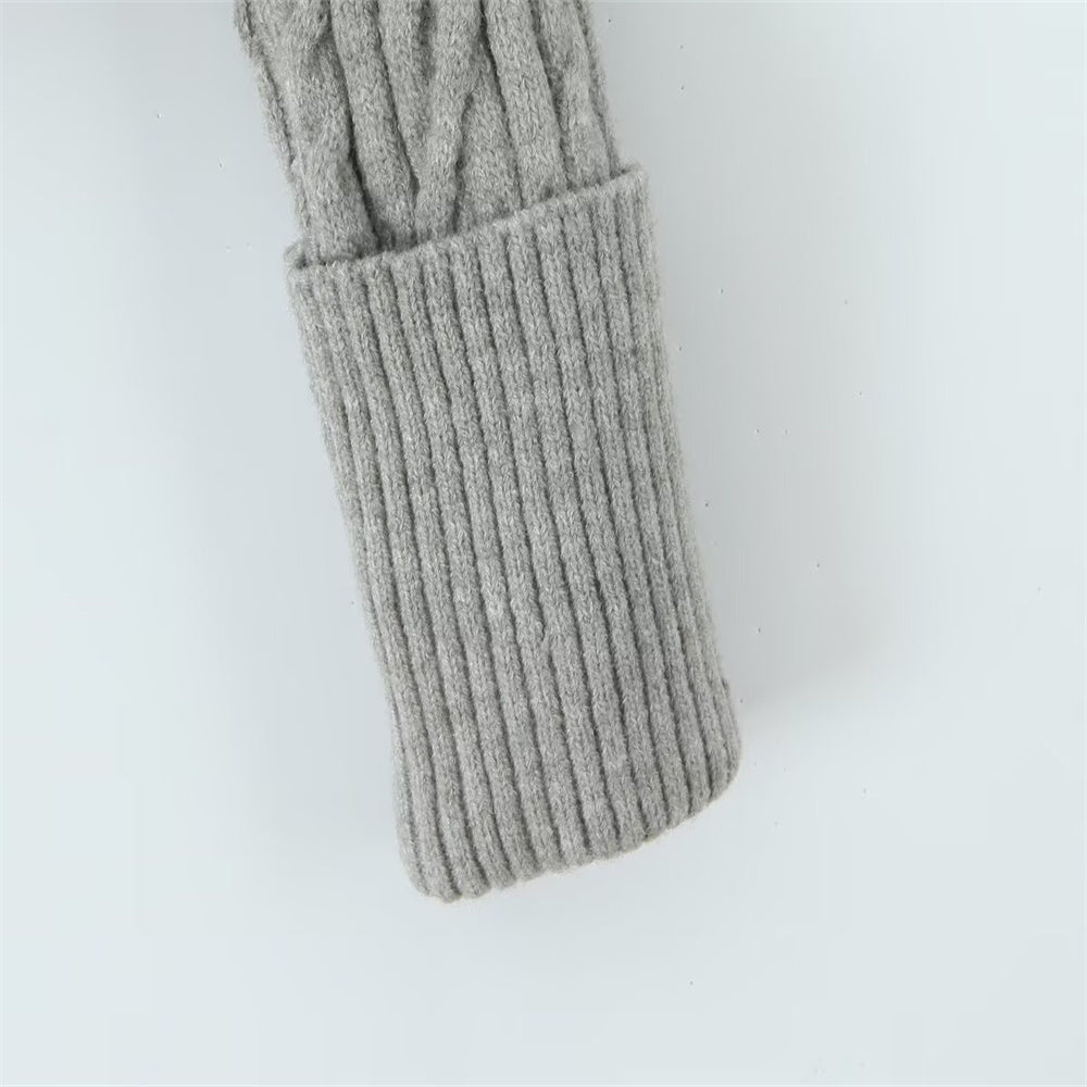 GERIPPTES STRICKSET MIT CARDIGAN UND ROCK