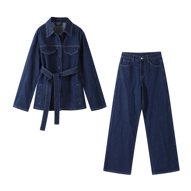BELTED DENIM Set