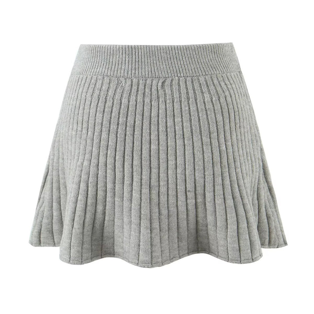 GERIPPTES STRICKSET MIT CARDIGAN UND ROCK