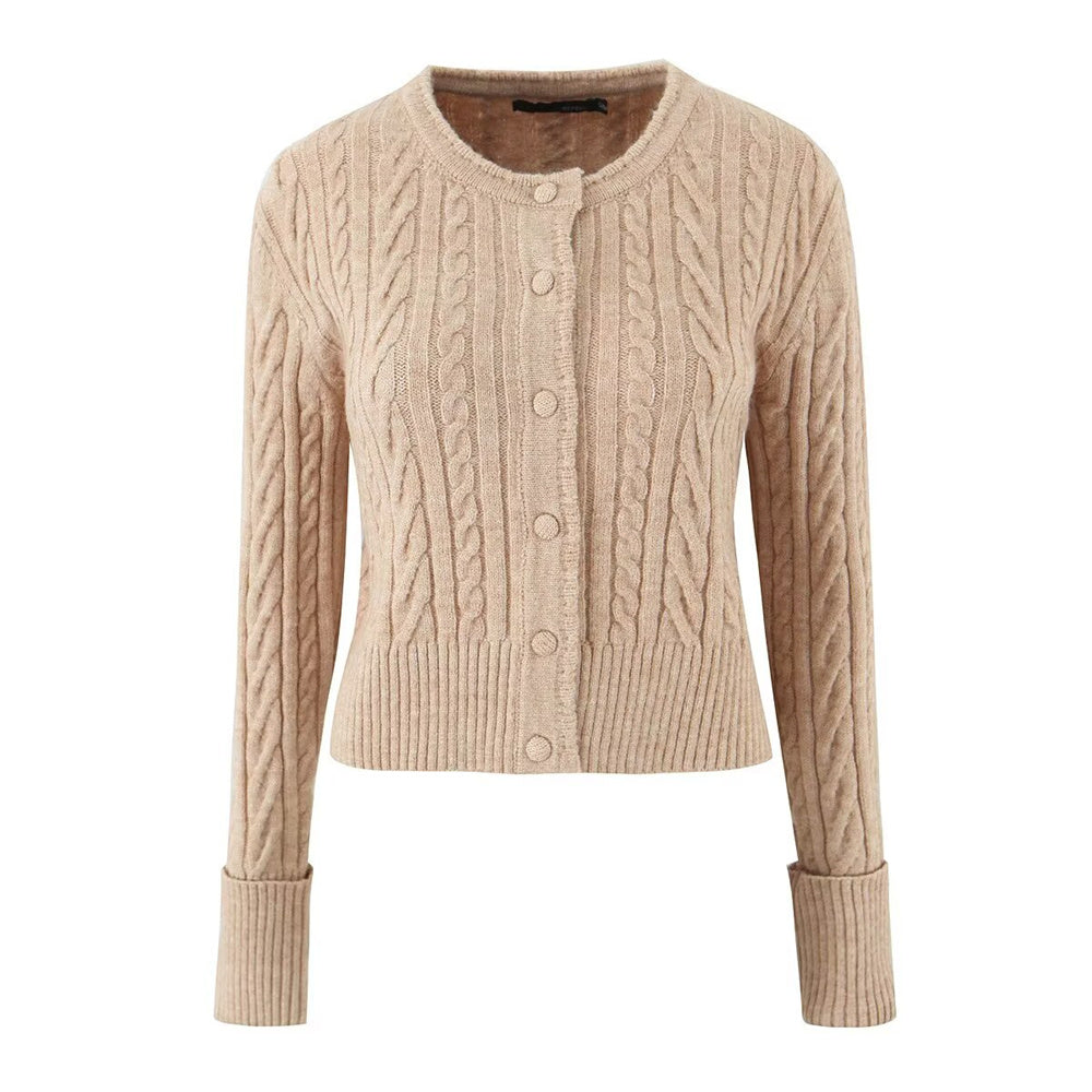 GERIPPTES STRICKSET MIT CARDIGAN UND ROCK