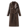 FAUX LEATHER TRENCH COAT