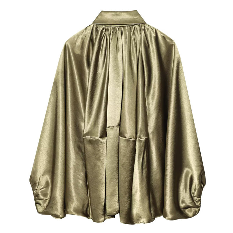 SATIN DRAPE BLOUSE