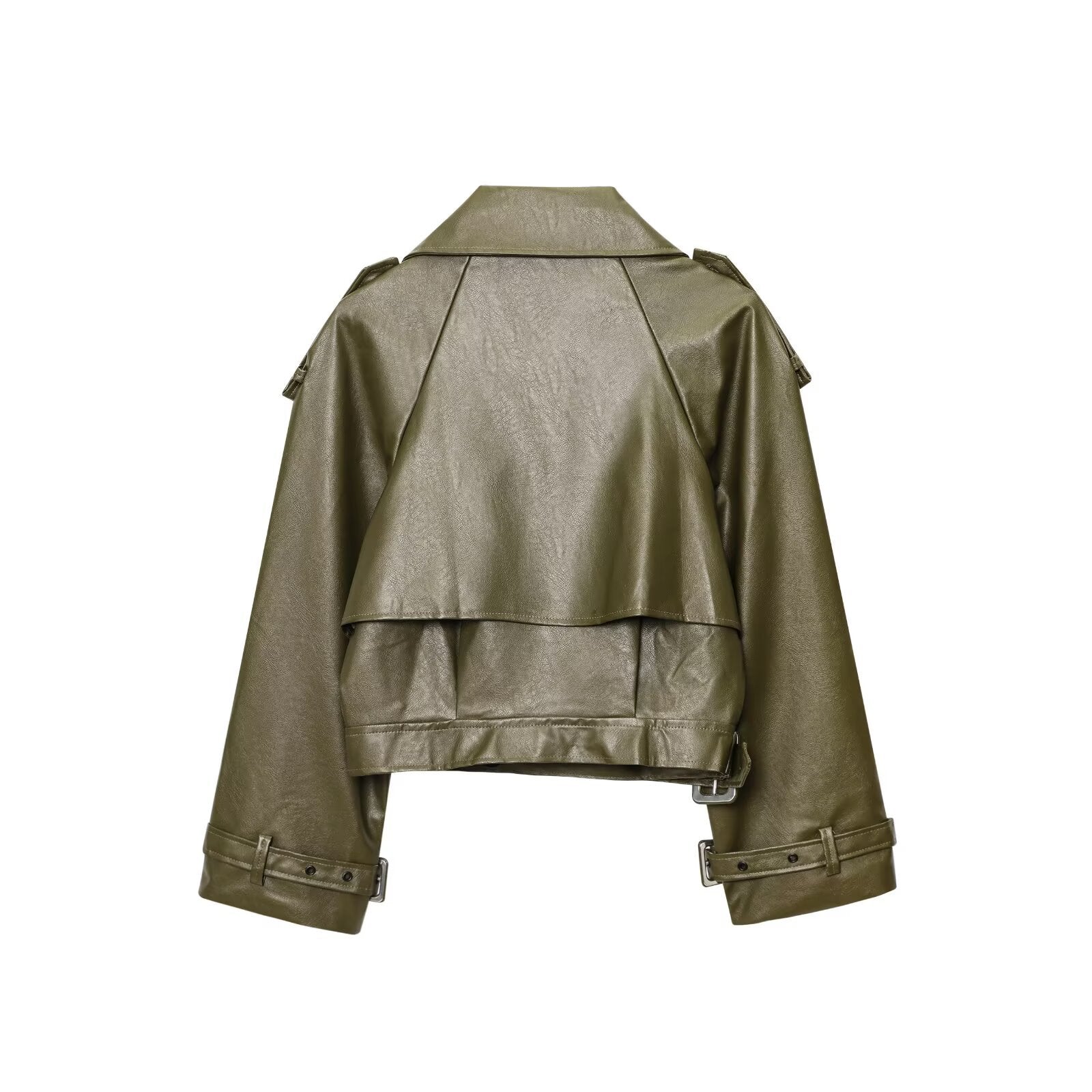 OVERSIZED PU LEATHER BIKER JACKET