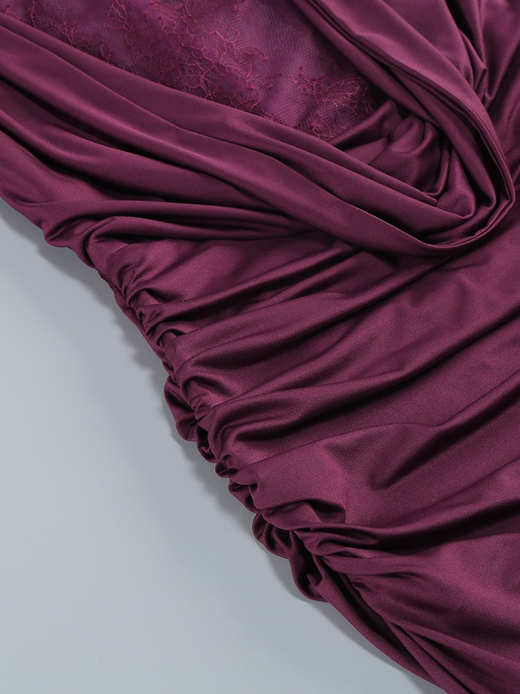 ELEGANTES MAXI-KLEID MIT SPITZEN-EINSÄTZEN