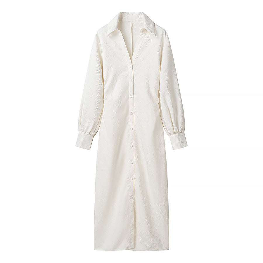 MIDI-HEMDKLEID MIT JACQUARD-MUSTER