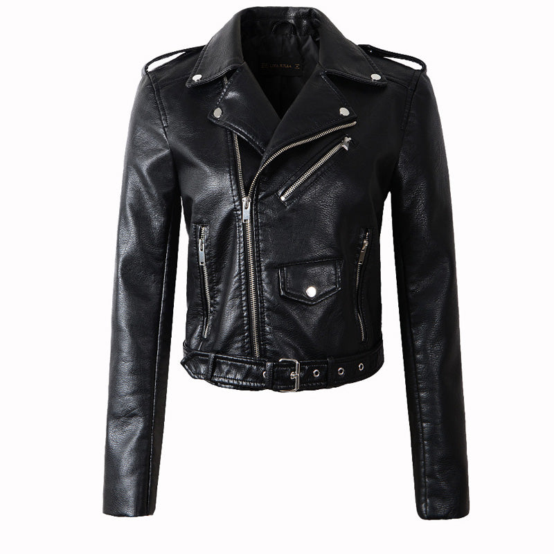 FAUX LEATHER MOTO JACKET