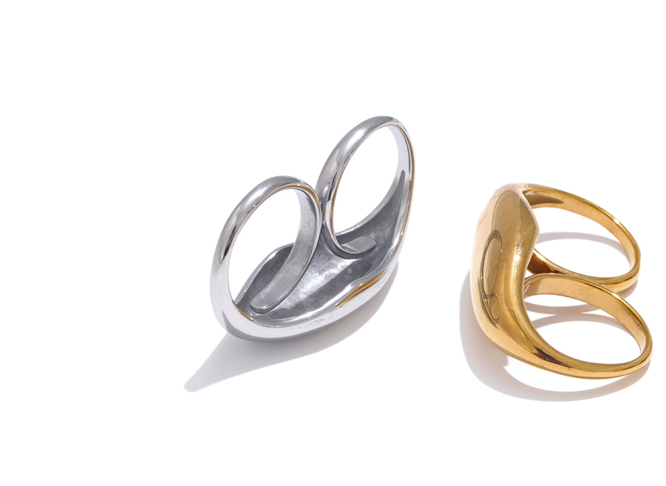 GEOMETRISCHER DOPPELFINGER-RING