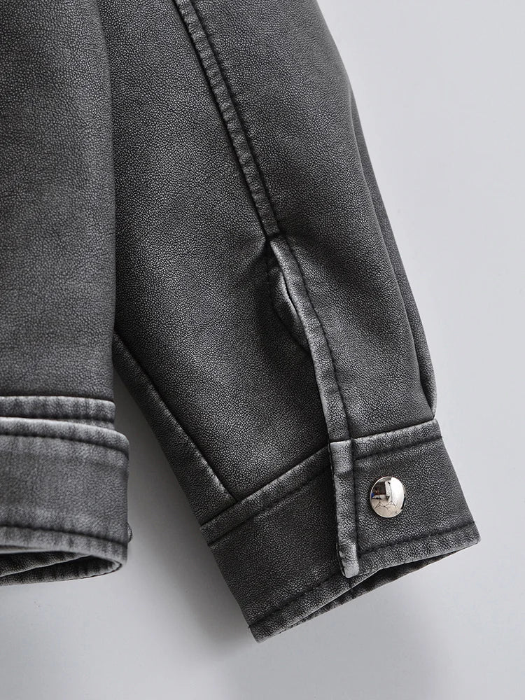 VINTAGE WASHED BIKER JACKET