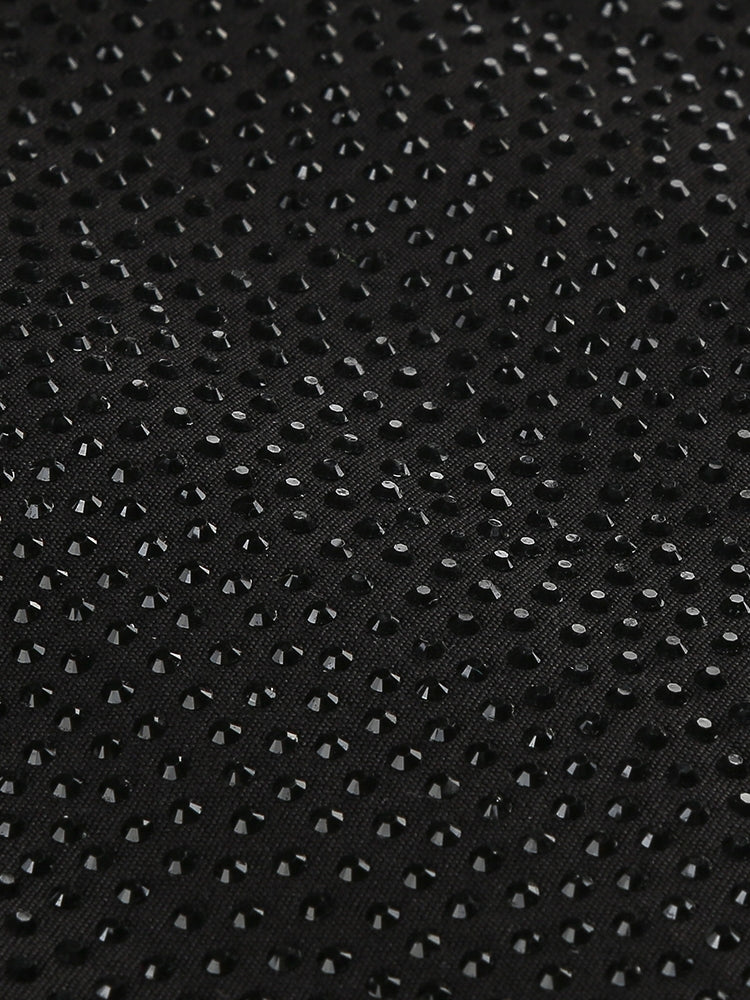 MINI-KLEID MIT KRISTALLEN UND A-LINIE