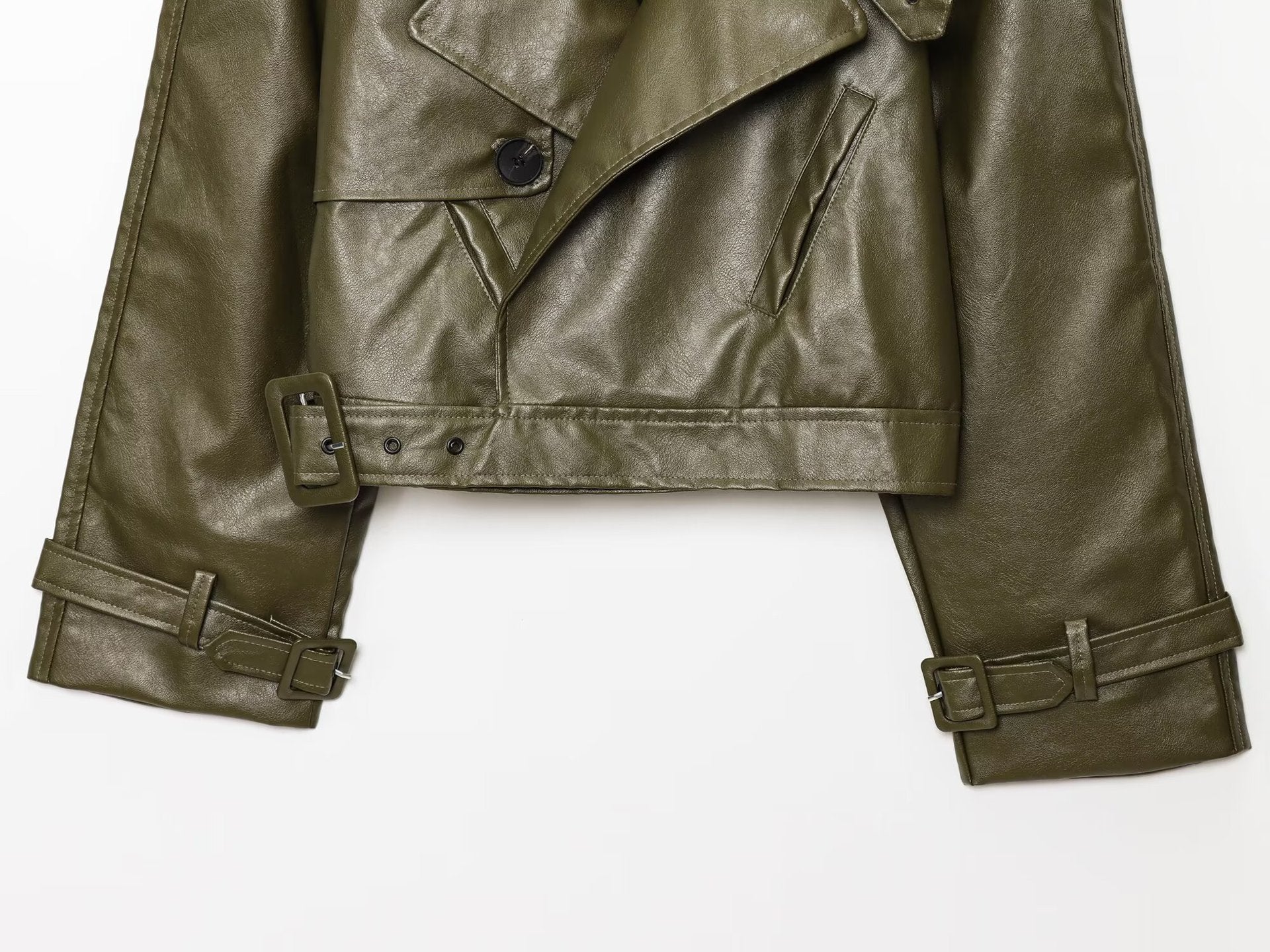 OVERSIZED PU LEATHER BIKER JACKET