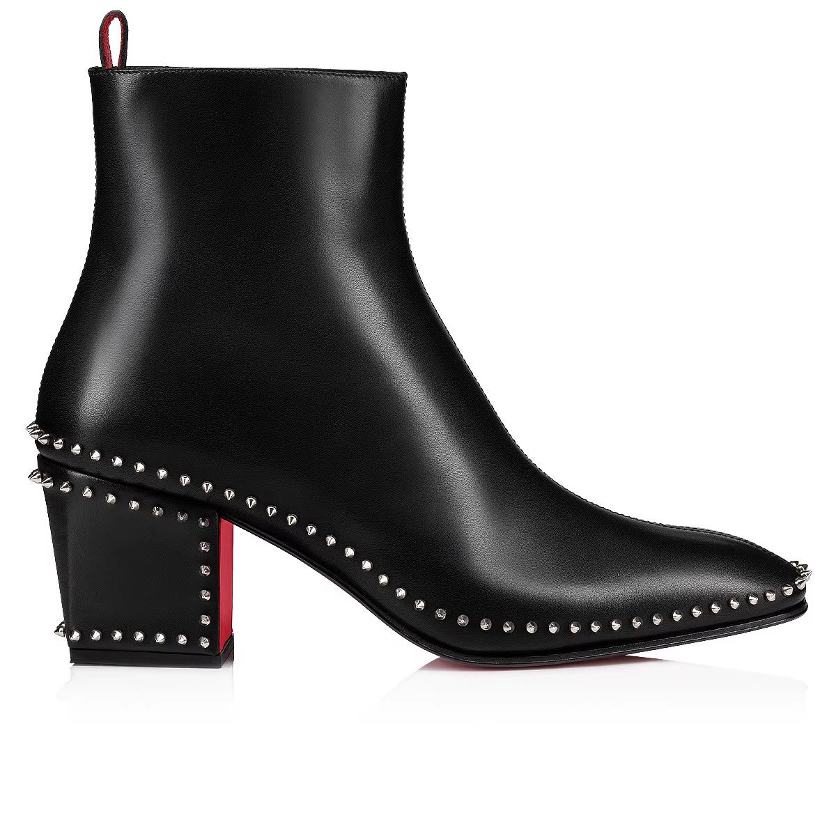 STUDDED BLOCK HEEL ANKLE BOOTS