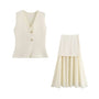 GestricktAVA Strick-Setes Set mit V-Ausschnitt Weste und Minikleid