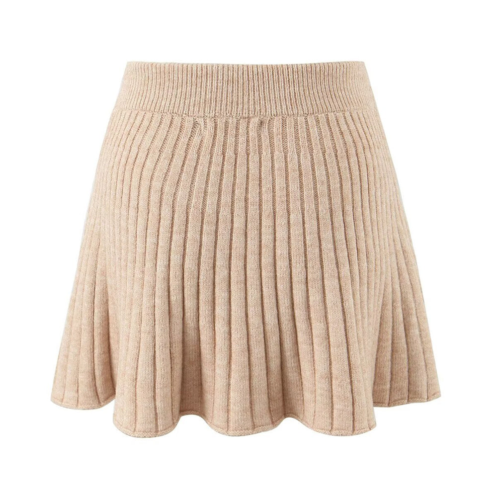 GERIPPTES STRICKSET MIT CARDIGAN UND ROCK
