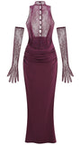 ELEGANTES MAXI-KLEID MIT SPITZEN-EINSÄTZEN