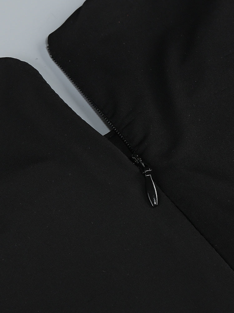 MINI-KLEID MIT STRASS-DETAIL UND SCHLEPPE