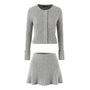 GERIPPTES STRICKSET MIT CARDIGAN UND ROCK