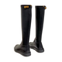 Kniehohe Boots mit klobiger Sohle und goldenen Akzenten