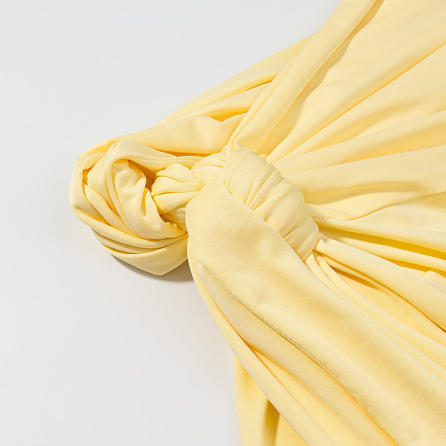DRAPED OFF-SHOULDER DRESS