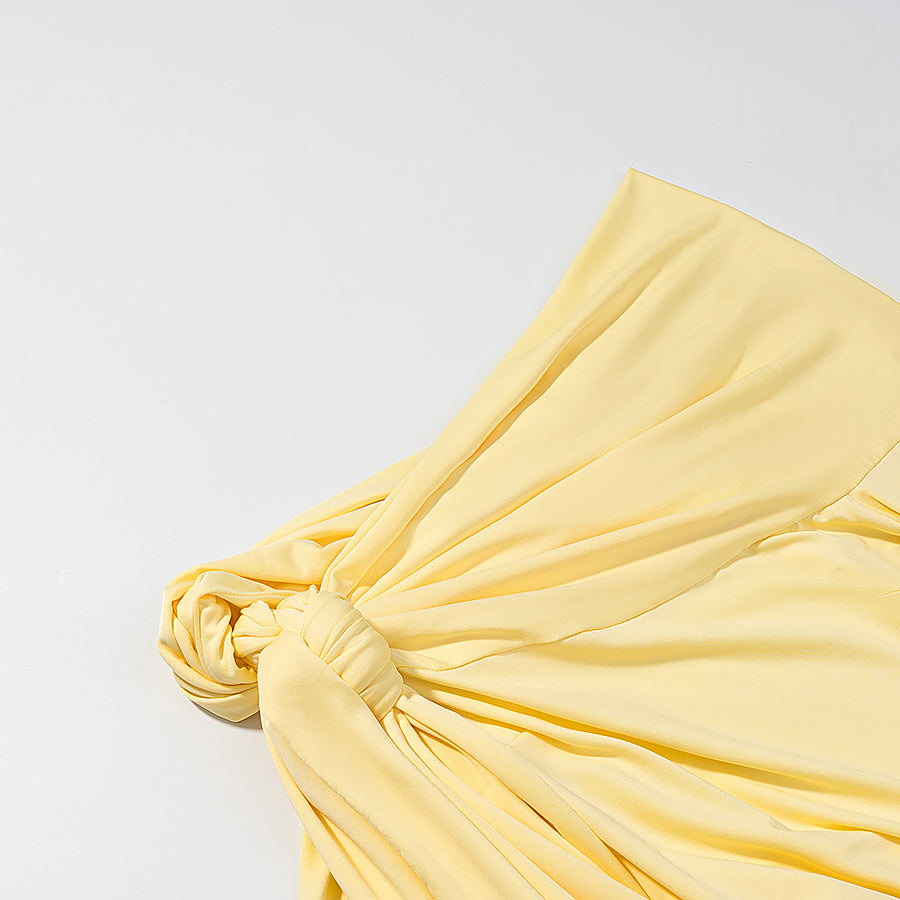 DRAPED OFF-SHOULDER DRESS