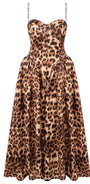 MIDI-KLEID MIT LEOPARDENMUSTER