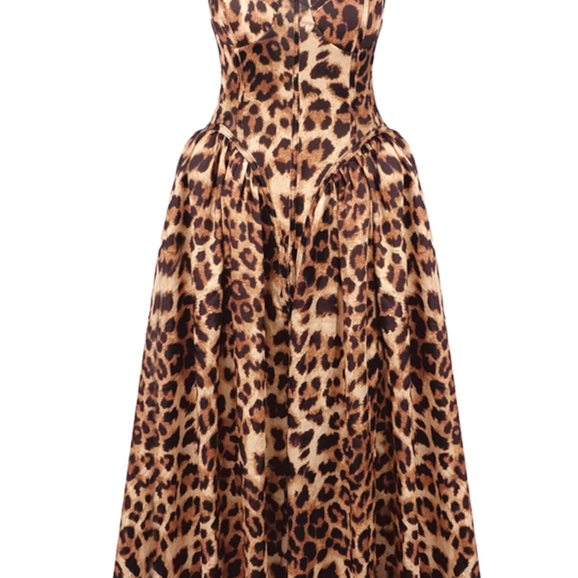 MIDI-KLEID MIT LEOPARDENMUSTER