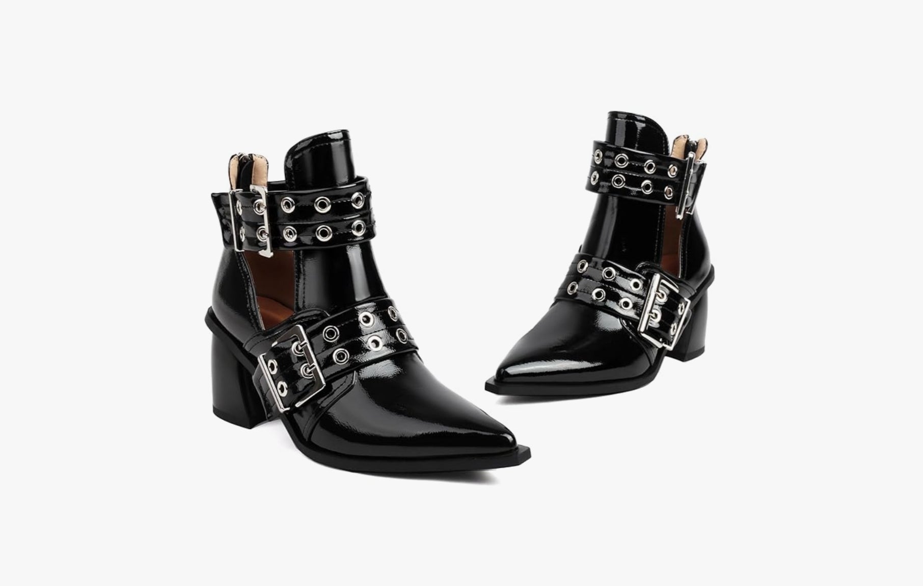 BUCKLED LUG SOLE ANKLE BOOTS