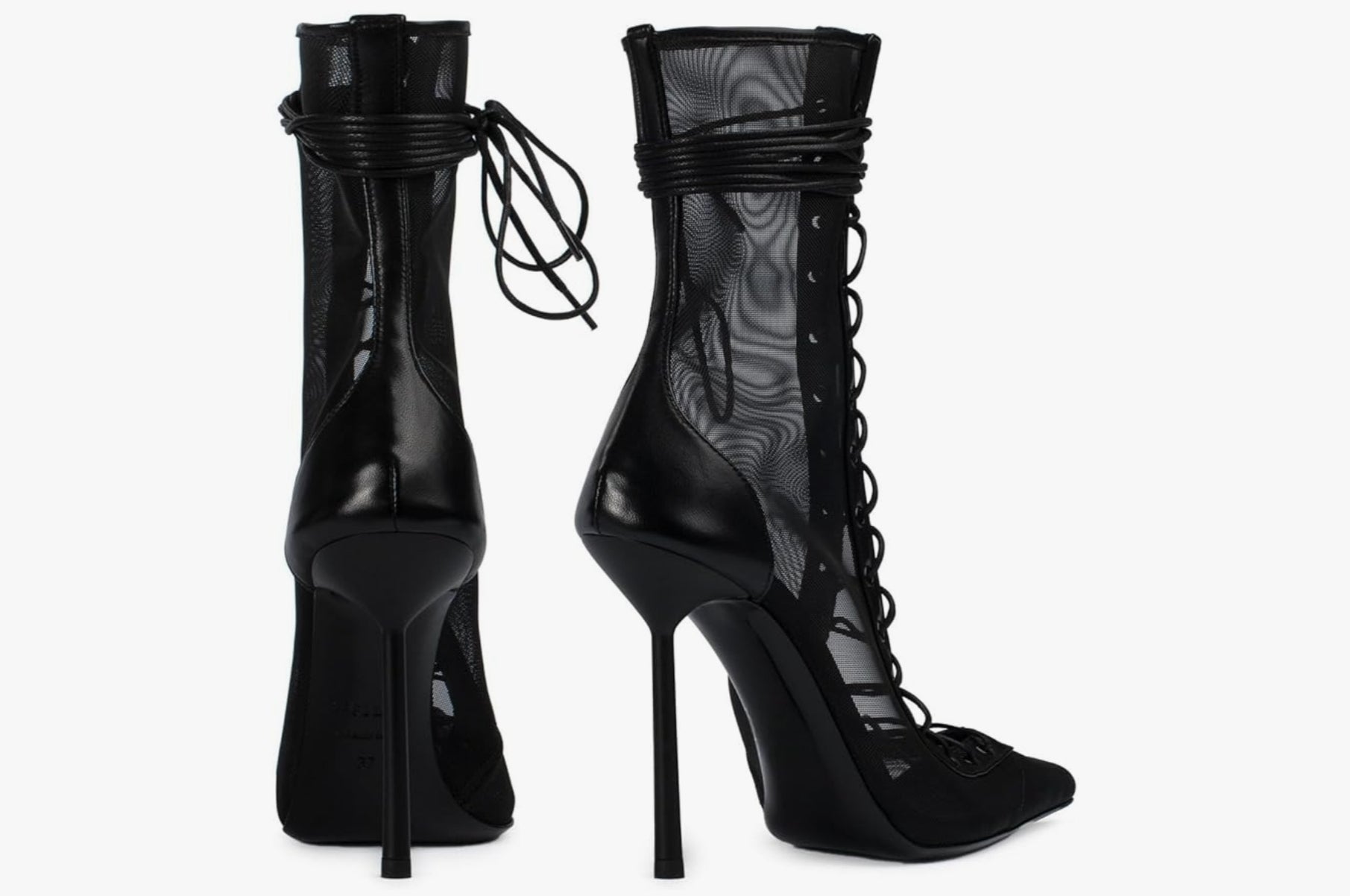 LACE-UP MESH ANKLE BOOTS