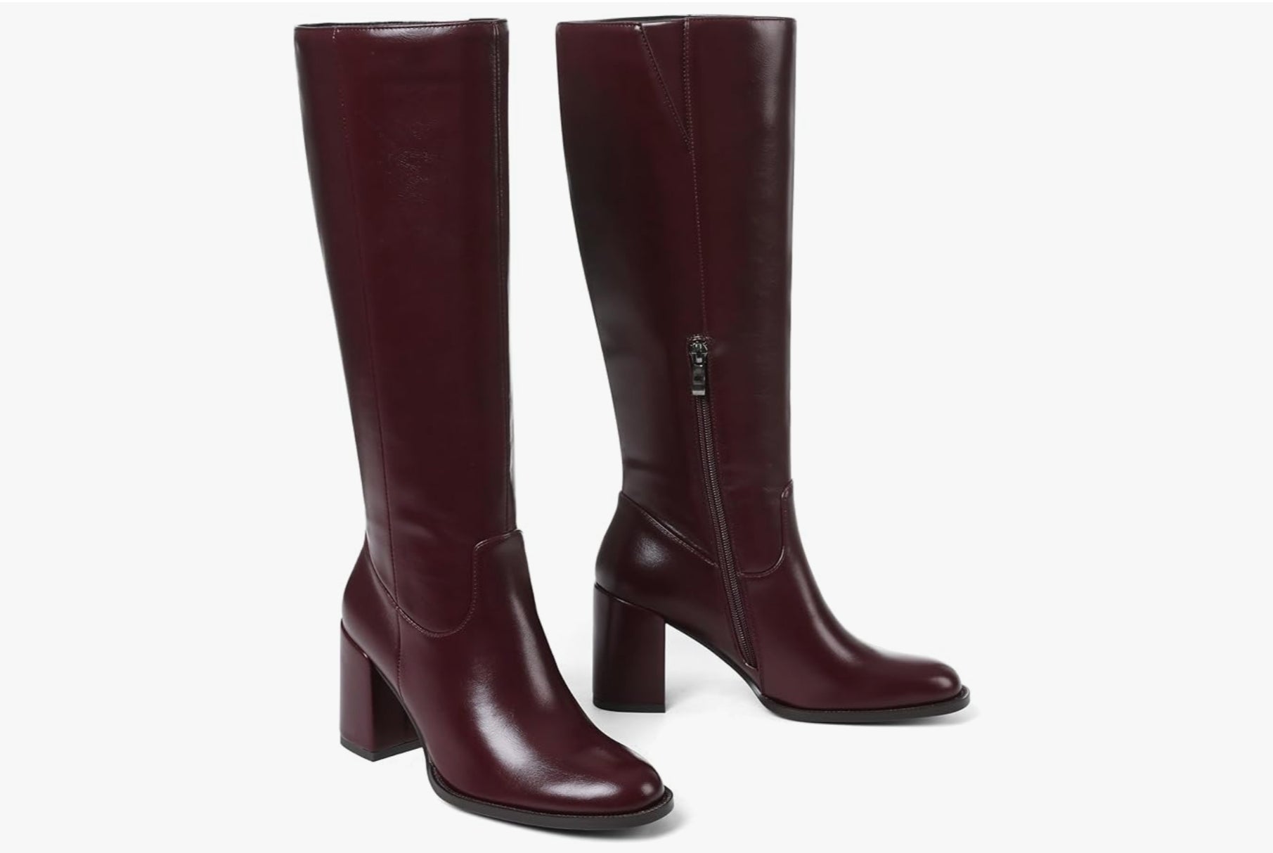 KNEE-HIGH BLOCK HEEL BOOTS