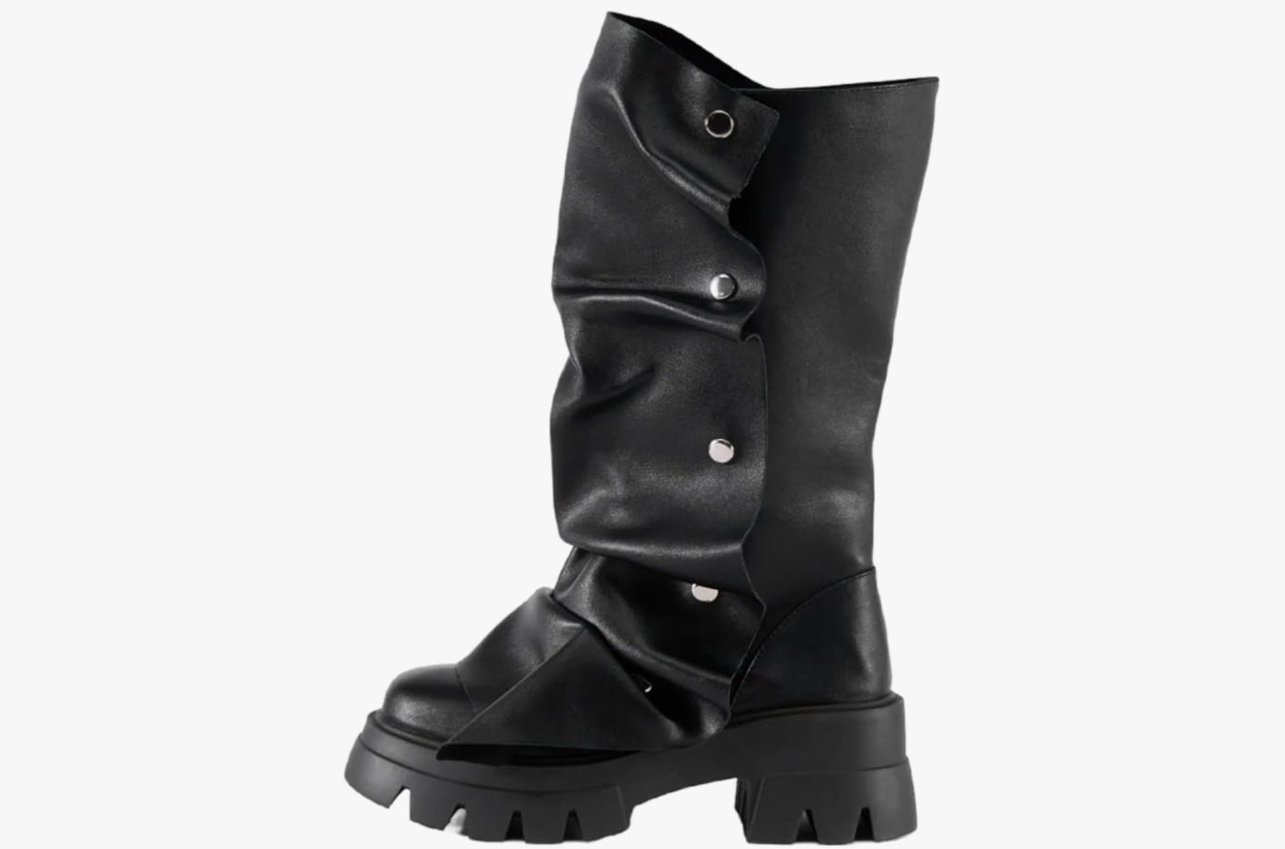 CHUNKY RUCHED PLATFORM BOOTS