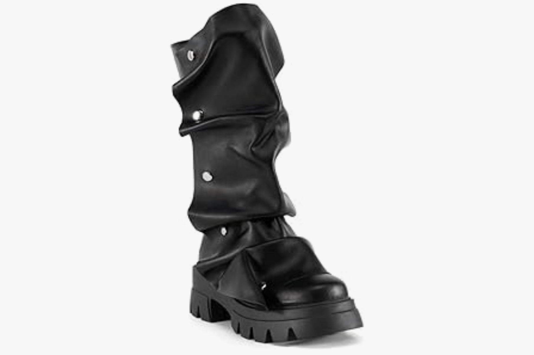 CHUNKY RUCHED PLATFORM BOOTS