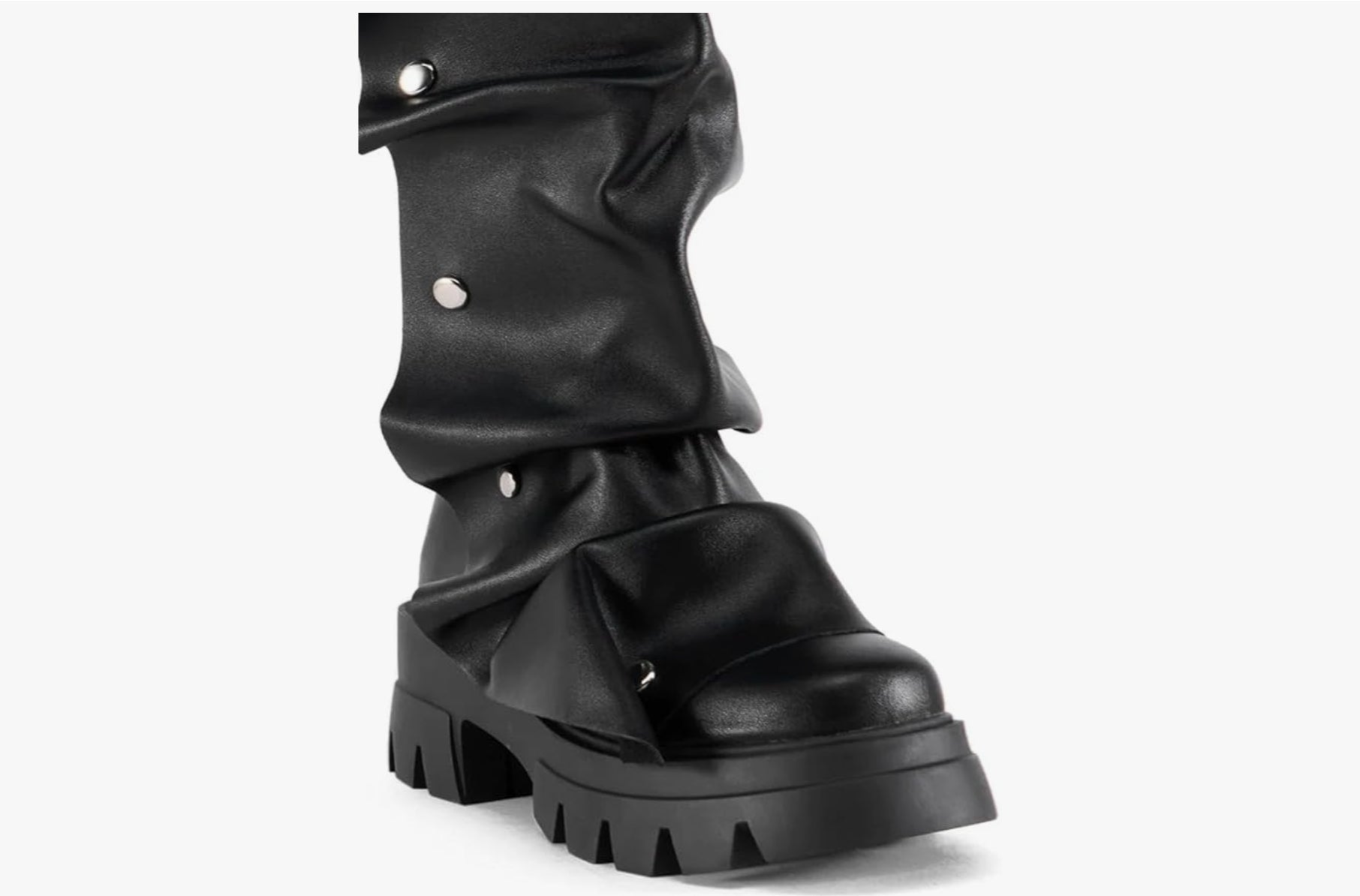 CHUNKY RUCHED PLATFORM BOOTS